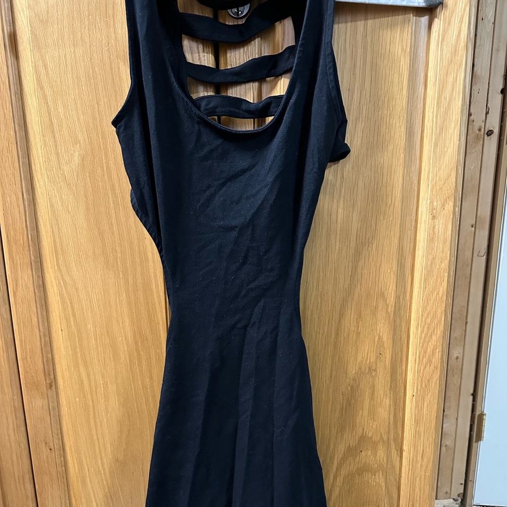 Open Back Black Dress